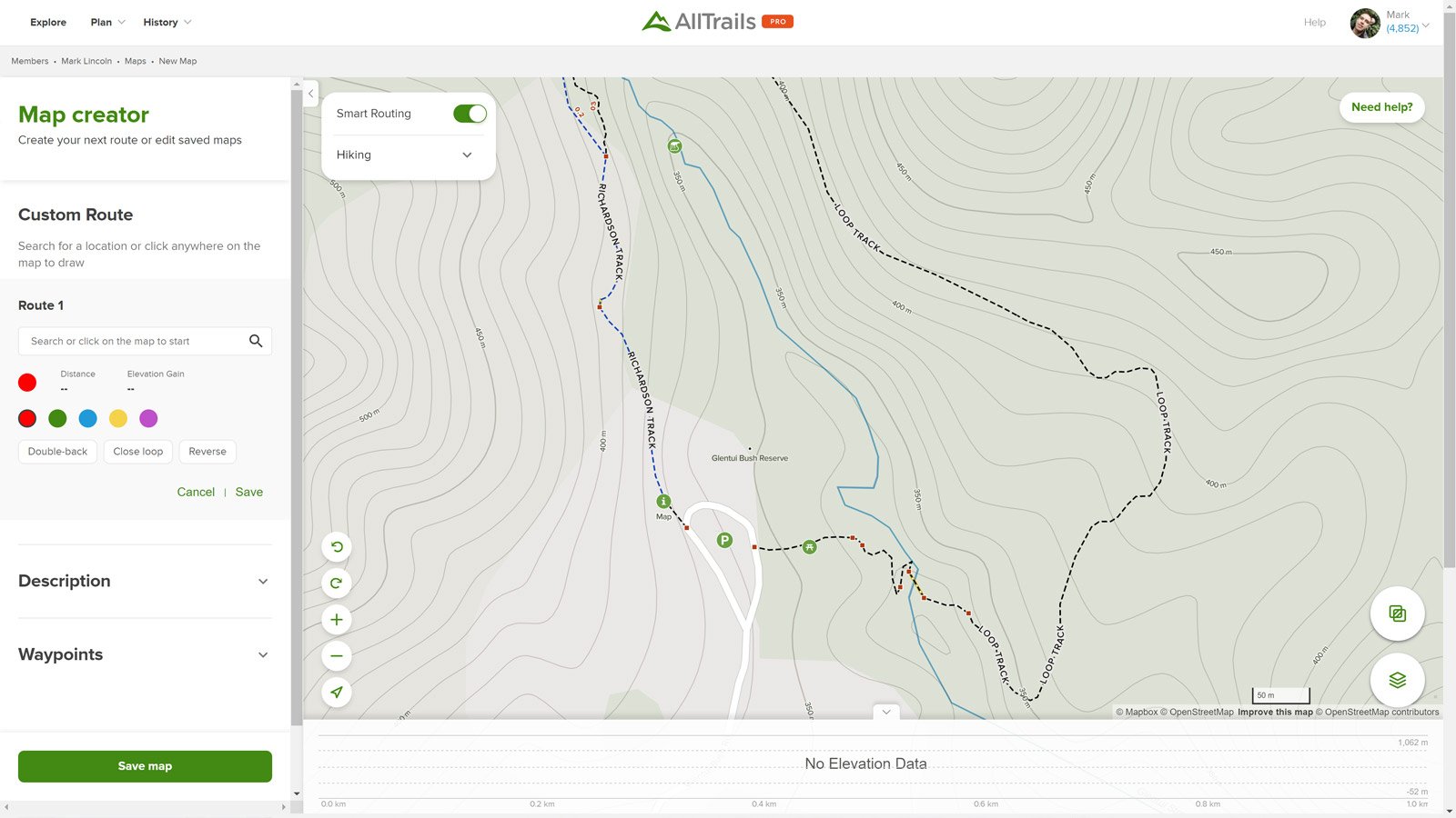 Creating a Route in AllTrails
