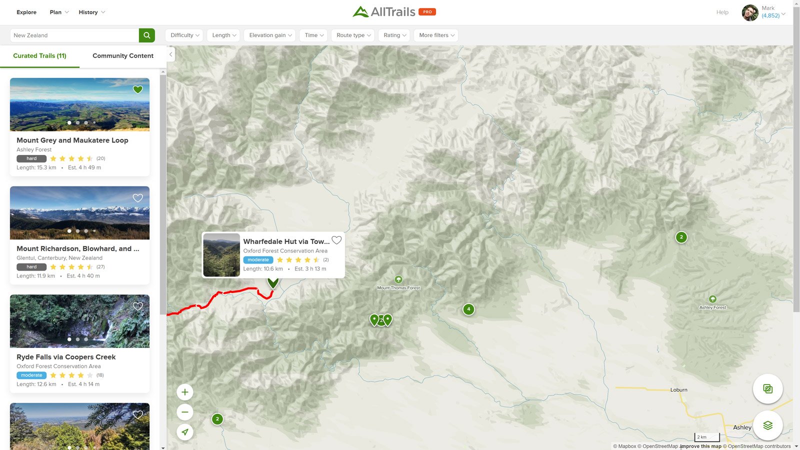 AllTrails Routes in North Canterbury
