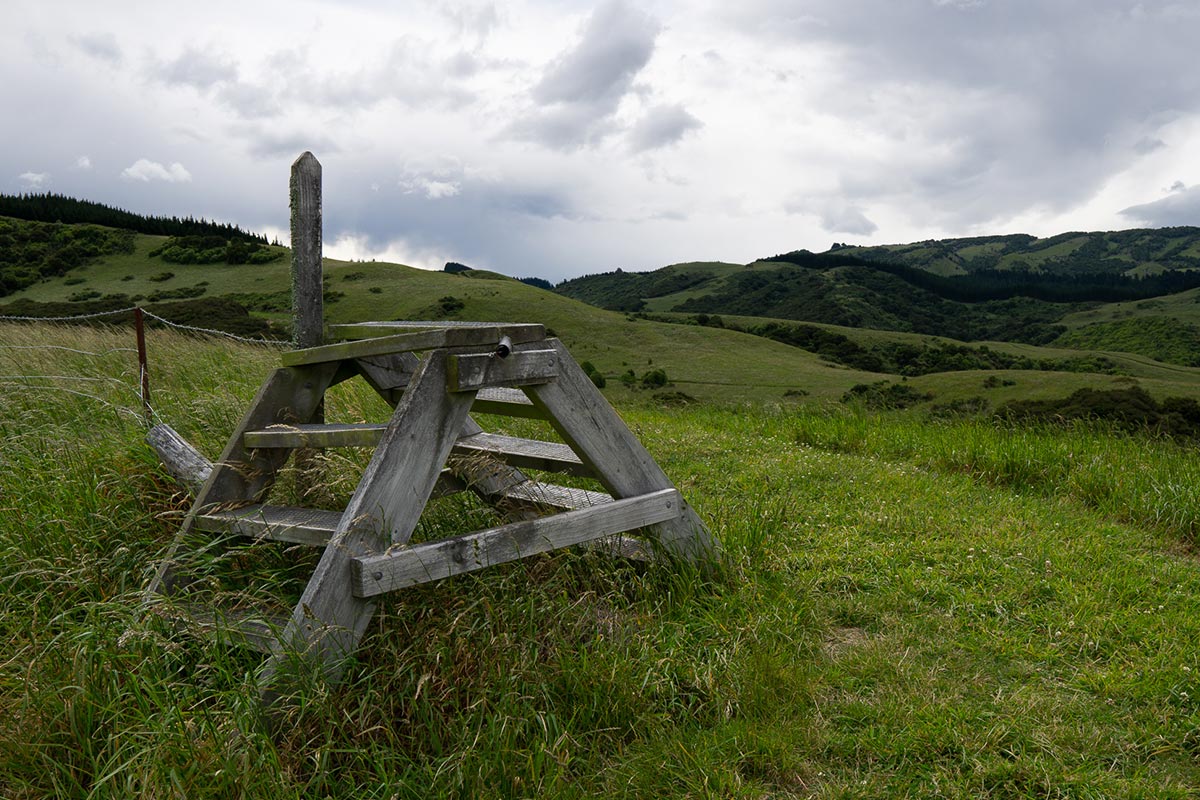 A stile on top of hills