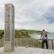 The author at the Te Ara Matairangi Monument