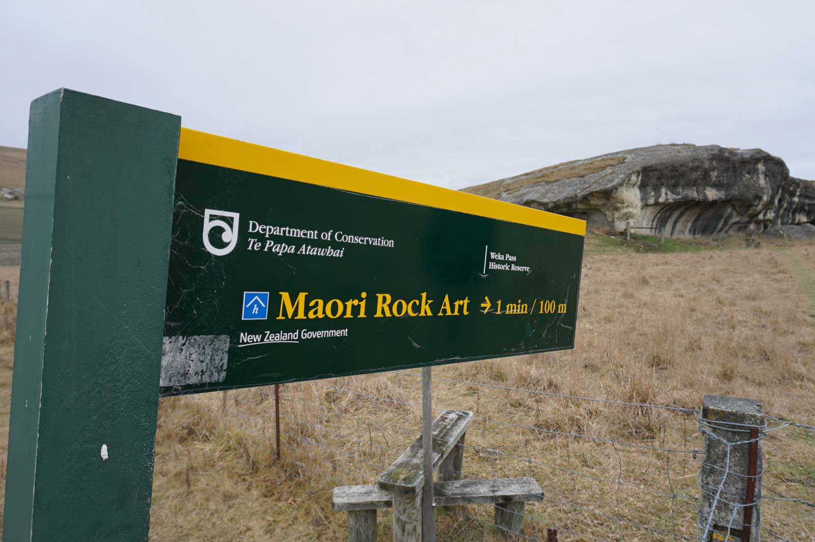 DOC Sign for Maori Rock Art