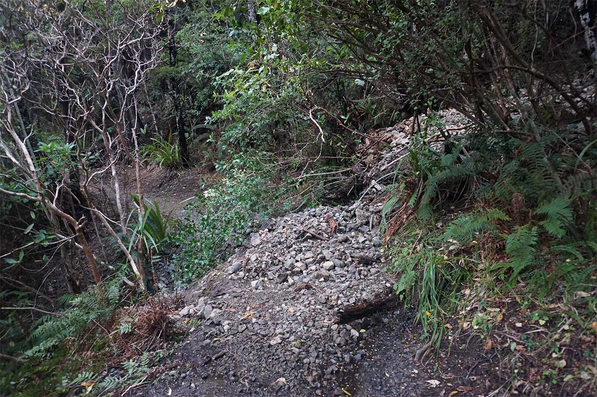 Landslide on Glentui Loop Track