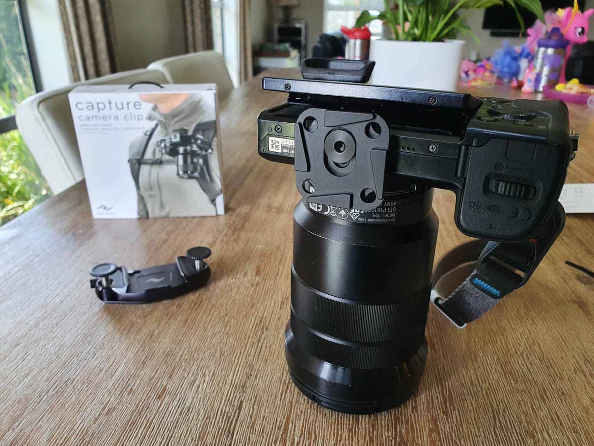 Capture Clip plate on a Sony A6000 camera