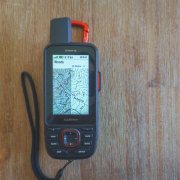 Garmin 66i GSP device showing NZ Topo 50 maps