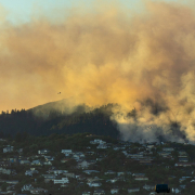 Heliopters fighting the February 2024 Port Hills fire, Christchurch.